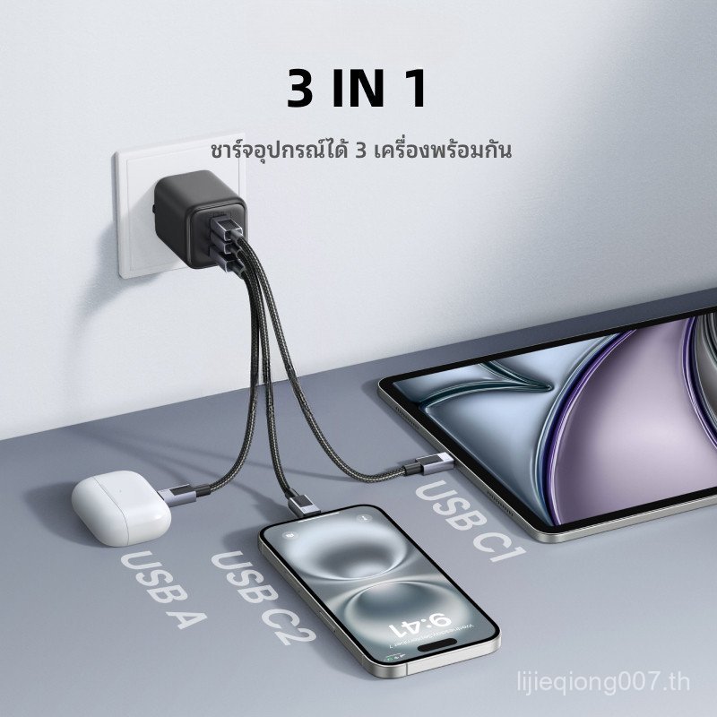 Gan 45W Mini Fast Charger Pd3.0 Sfc 2.0 Samsung 45W สําหรับ Samsung S25 S24 Ultra 17 16 Pro Max iPad