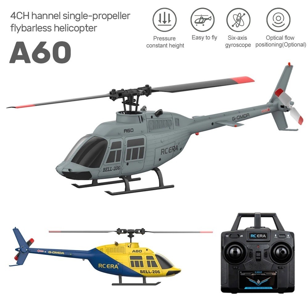 A60 4CH RC เฮลิคอปเตอร์ 1/42 RC EAR RTF 2.4G รีโมทคอนโทรลเฮลิคอปเตอร์ Optical Flow Localization ความ