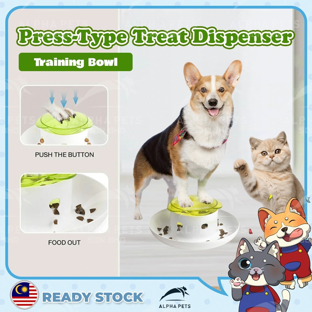 ALPHA PET Interactive Pet Treat Dispenser ของเล่นกดสําหรับขนม, Anti-Sill, Dog & Cat Training, Wise S