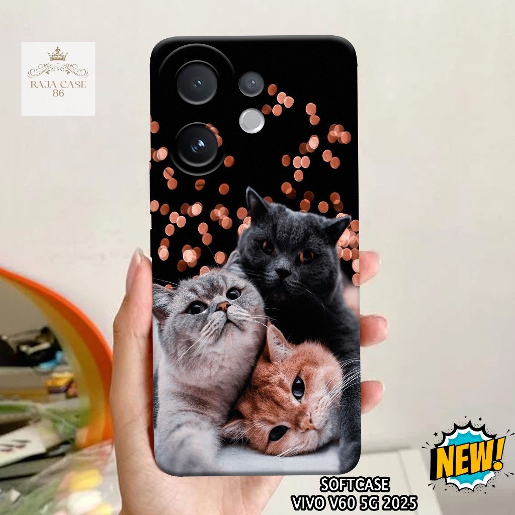 เคส HP Vivo V60 5G 2025 - เคส Vivo V60 5G ล่าสุด - เคสแมวลาย - ตัวป้องกันมือถือ - Vivo V60 5G - Vivo