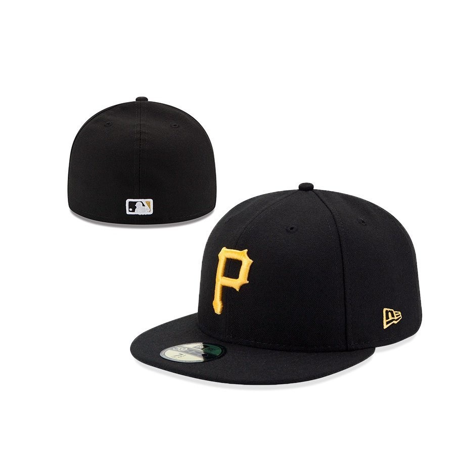 Mlb Pittsburgh Pirates ผู้ชายผู้หญิง 59FIFTY SnapBack Cap W ปิด Full Fit unisex 8Omx