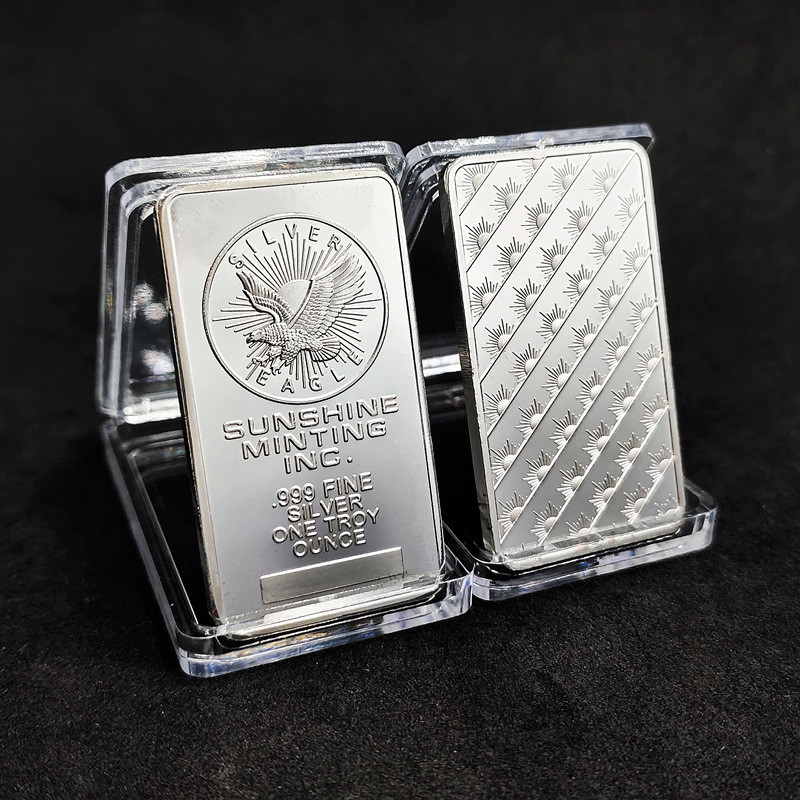 2024 American Eagle Nuggage Silver Plated Bar 1 oz เหรียญที่ระลึก wish Square Silver Nuggage เหรียญ 