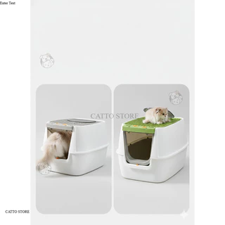 ห้องน้ำแมวแบบปิด กระบะทรายแมว ลดกลิ่น ลดทรายกระเด็น มีฝาปิด ดีไซน์มินิมอล เหมาะกับแมวทุกสายพันธุ์ CF