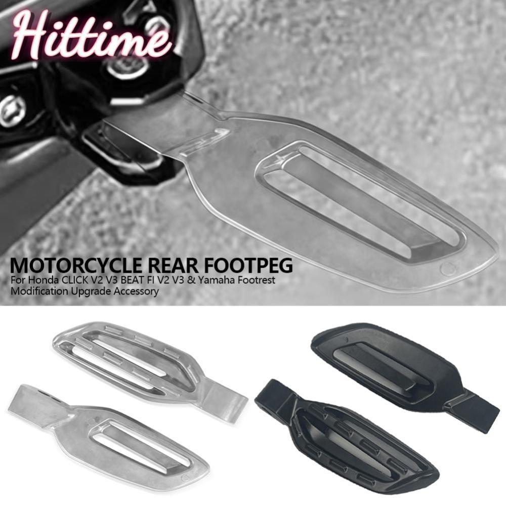 HITTIME คู่รถจักรยานยนต์ด้านหลัง Footpeg สําหรับ Honda CLICK V2 V3 BEAT FI V2 V3 และ Yamaha Footrest
