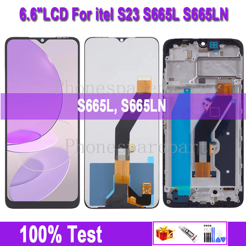 LCD สําหรับ itel S23 S665L S665LN ชุดหน้าจอแสดงผลพร้อมการเปลี่ยนเฟรม