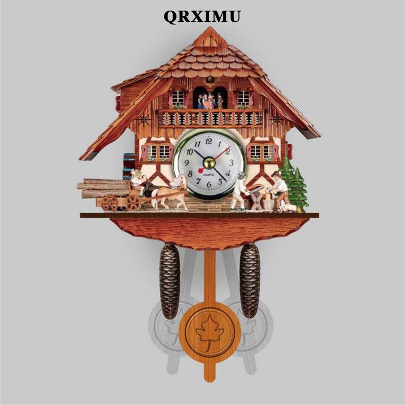 Sharprepublic สไตล์นาฬิกาแขวนนาฬิกาไม้วินเทจตกแต่งบ้านของขวัญที่ยอดเยี่ยม A - รูปที่ 2