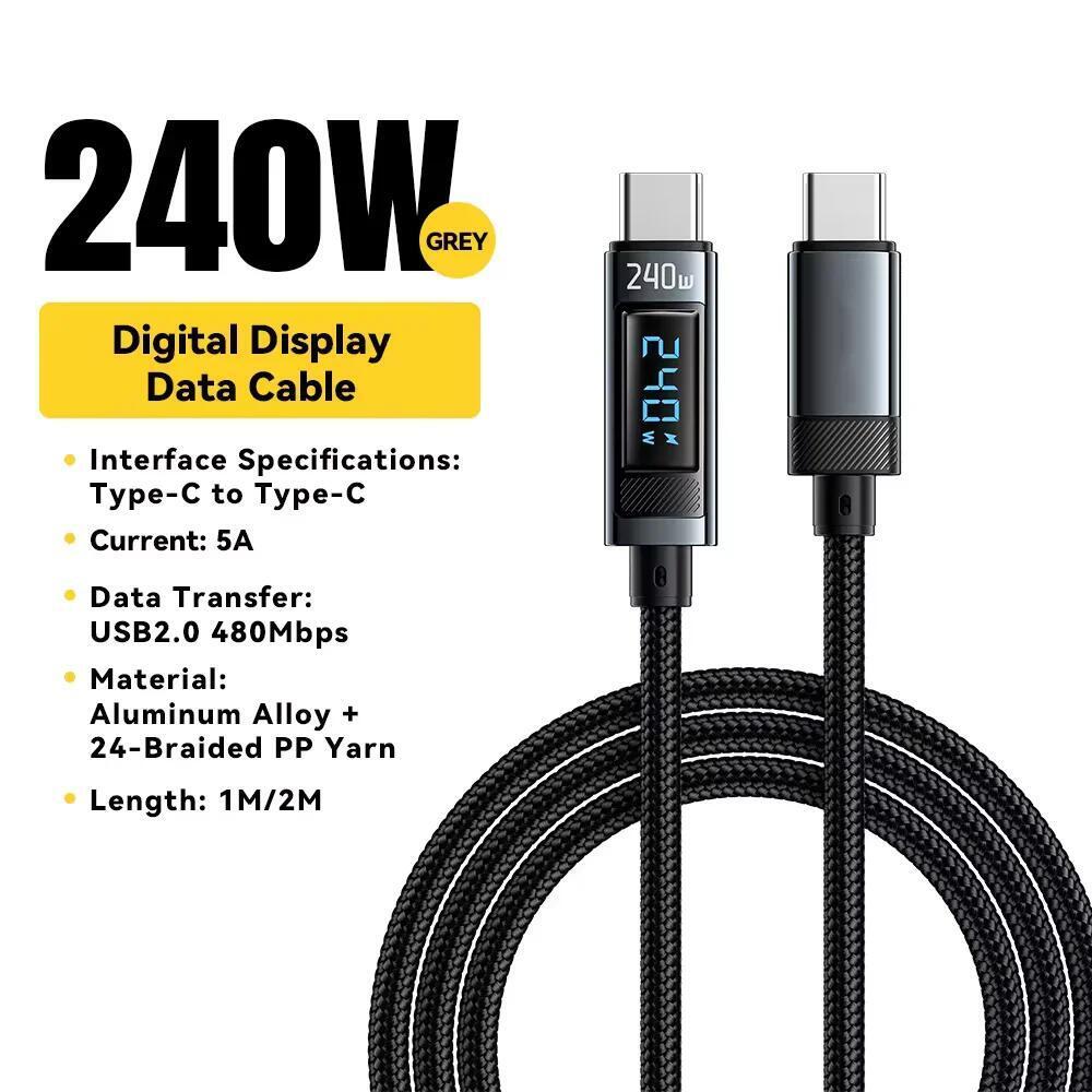 2 ชิ้น 240 วัตต์ PD 3.1 สาย USB-C ถึง Type-C สําหรับแล็ปท็อป MacBook