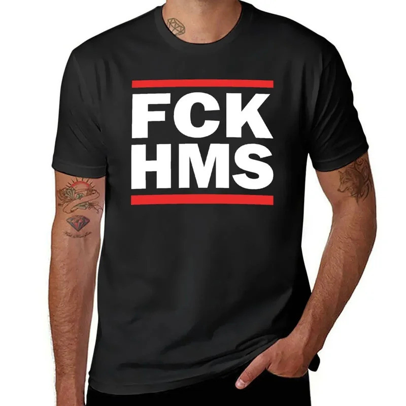 FCK HMS เสื้อยืดกีฬาแฟน Customs ธรรมดาน่ารักผู้ชายเสื้อผ้าเหงื่อเสื้อลําลองแขนสั้น O-คอ Tees