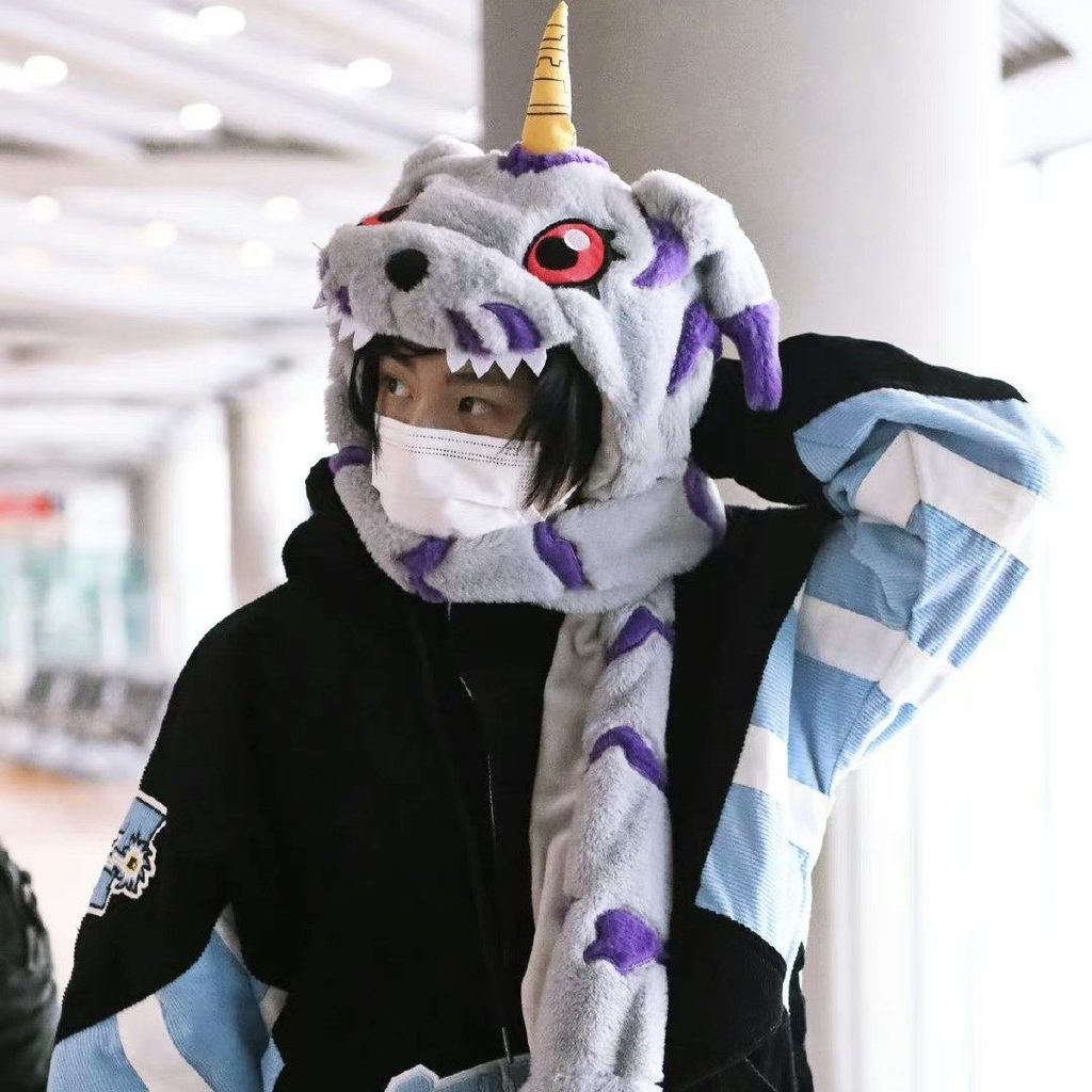 AONE4SURE Gabumon Plush Hat Kid Same Style Digimon Ears Anime First Launch