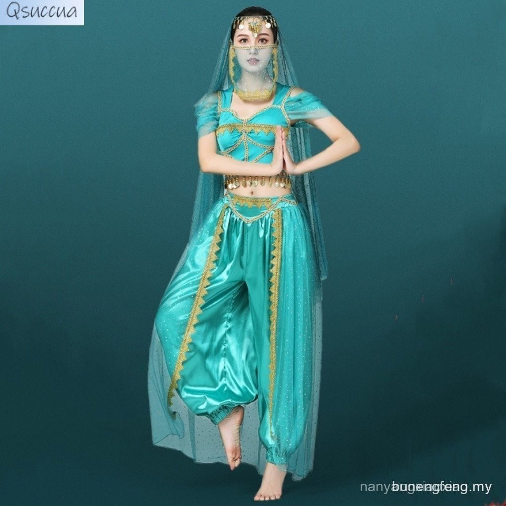 Qsuccua สุภาพสตรีผู้ใหญ่อินเดีย Belly Dance คอสเพลย์สไตล์แปลกใหม่ชุดเครื่องแต่งกาย 8QBJ VLUX KOH7 W9
