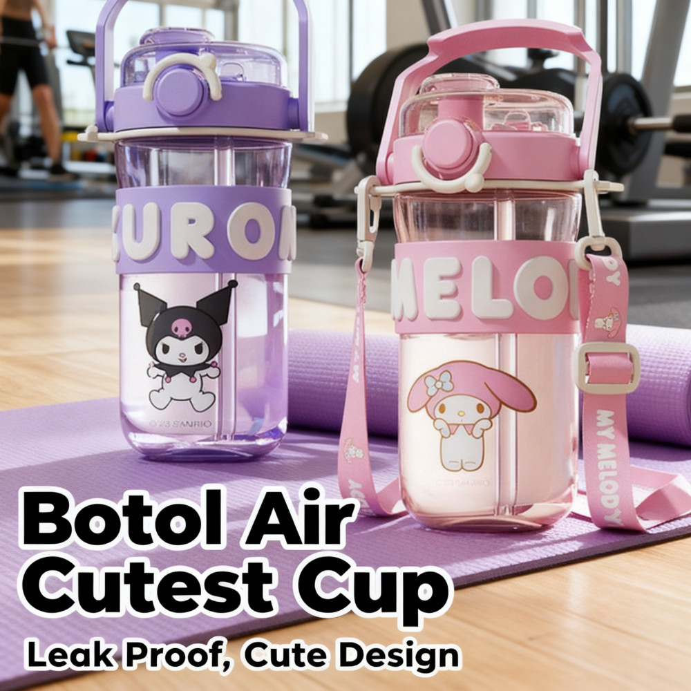 Kuromi Kids Botol Air BPA Free Water Bottle ถ้วยน่ารัก 745ML Tritan