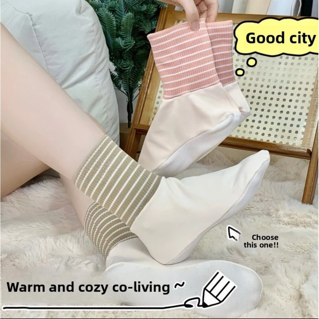 ถุงเท้านอนอุ่น มีขิงเพื่อสร้างความอบอุ่น ใส่สบายบนพื้นห้องปรับอากาศ ราคา ถูกที่สุด ดีลบีเคเค แกลเลอรีภาพที่ 4