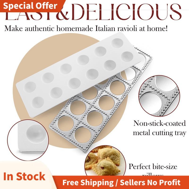 Ravioli Maker แม่พิมพ์ Potsticker เนื้อ Dumpling Maker, Ravioli แสตมป์พาสต้าชุดทําพาสต้าเครื่องมือ