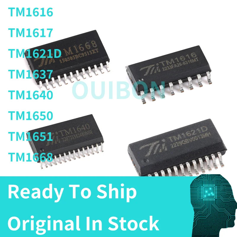 5PCS TM1616 TM1621D TM1637 TM1640 TM1650 TM1668 ชิปแสดงผล IC SOP SMD