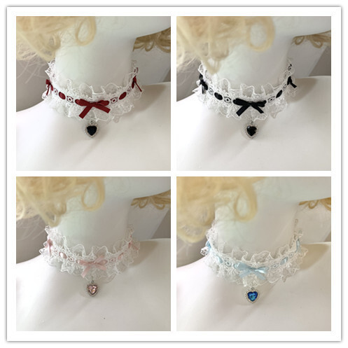 ใหม่สองมิติปีใหม่ลูกไม้คอดอกไม้ปกโลลิต้ากระดูกไหปลาร้าโซ่สร้อยคอคอสร้อยคอ#CLB0120#