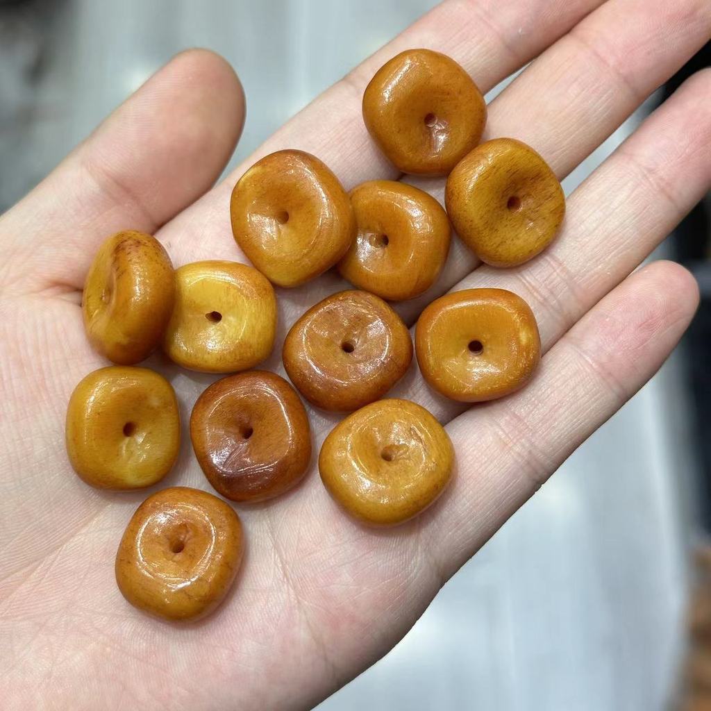 สไตล์ทิเบต Backflow วัสดุเก่า Camelbone Distressed Square Buckle ปลอดภัยหัวเข็มขัด DIY Wenwan พุทธลู