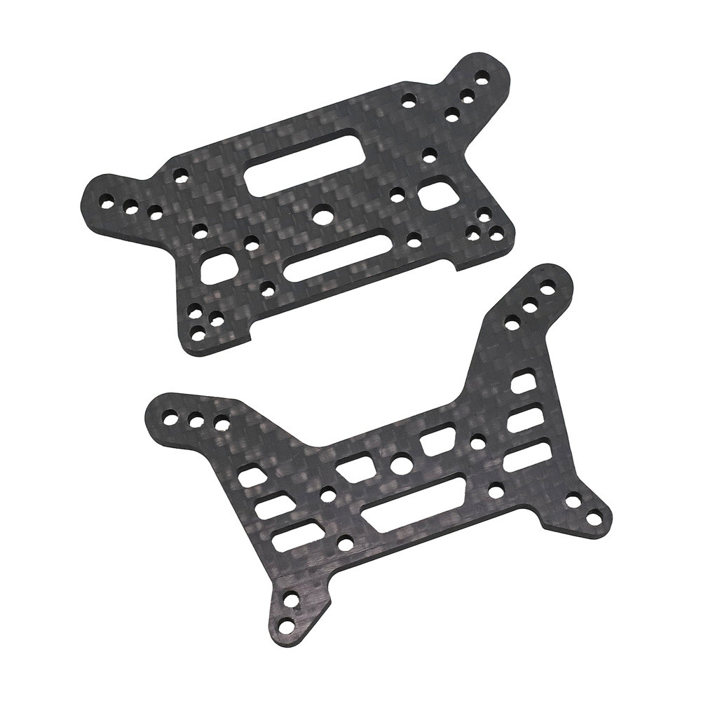 สําหรับ MJX 1/7 7303 RC รถคาร์บอนไฟเบอร์ด้านหน้าและด้านหลัง Shock Mounts วงเล็บผีเสื้อ