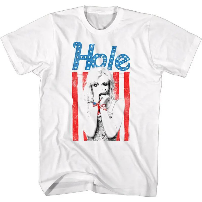 เสื้อยืดร้องเพลงของ Courtney Love จาก Hole USA สินค้าดนตรีวงร็อคกรันจ์