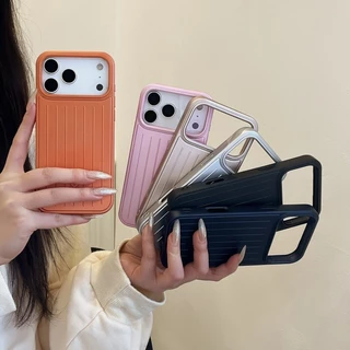 แฟชั่นTPU + PC Metallic Texture Hardเคสโทรศัพท์สําหรับIPhone 17 Pro Max Air 17air 17pro 16 15 14 13 Promax 17promax 16promax 15promax 14Promaxป้องกันปกหลัง