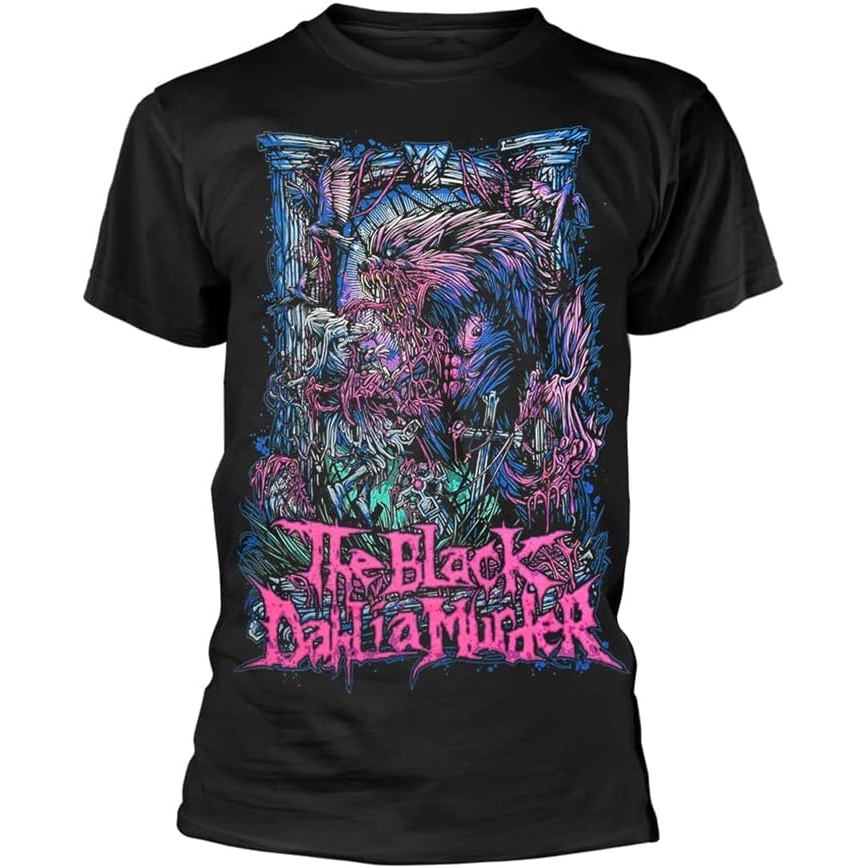 เสื้อยืด Dahlia ฆาตกรรมดำ Wolfman Band โลโก้เป็นทางการบุรุษดำ