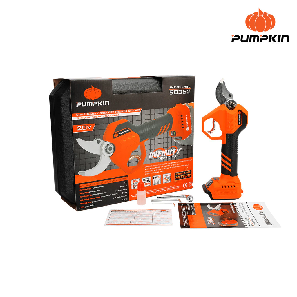 PUMPKIN กรรไกรตัดกิ่งไร้สาย ไร้แปรงถ่าน INF 35PSBL ( เครื่องเปล่า ) / Brushless Cordless Pruner Shears 50362