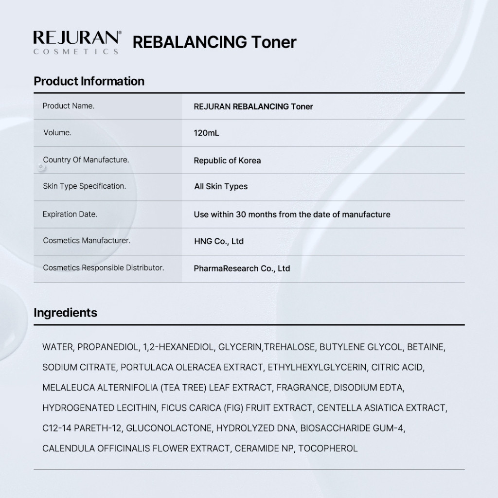 REJURAN Rebalancing Toner 120mL / จากเกาหลี รูปที่ 7