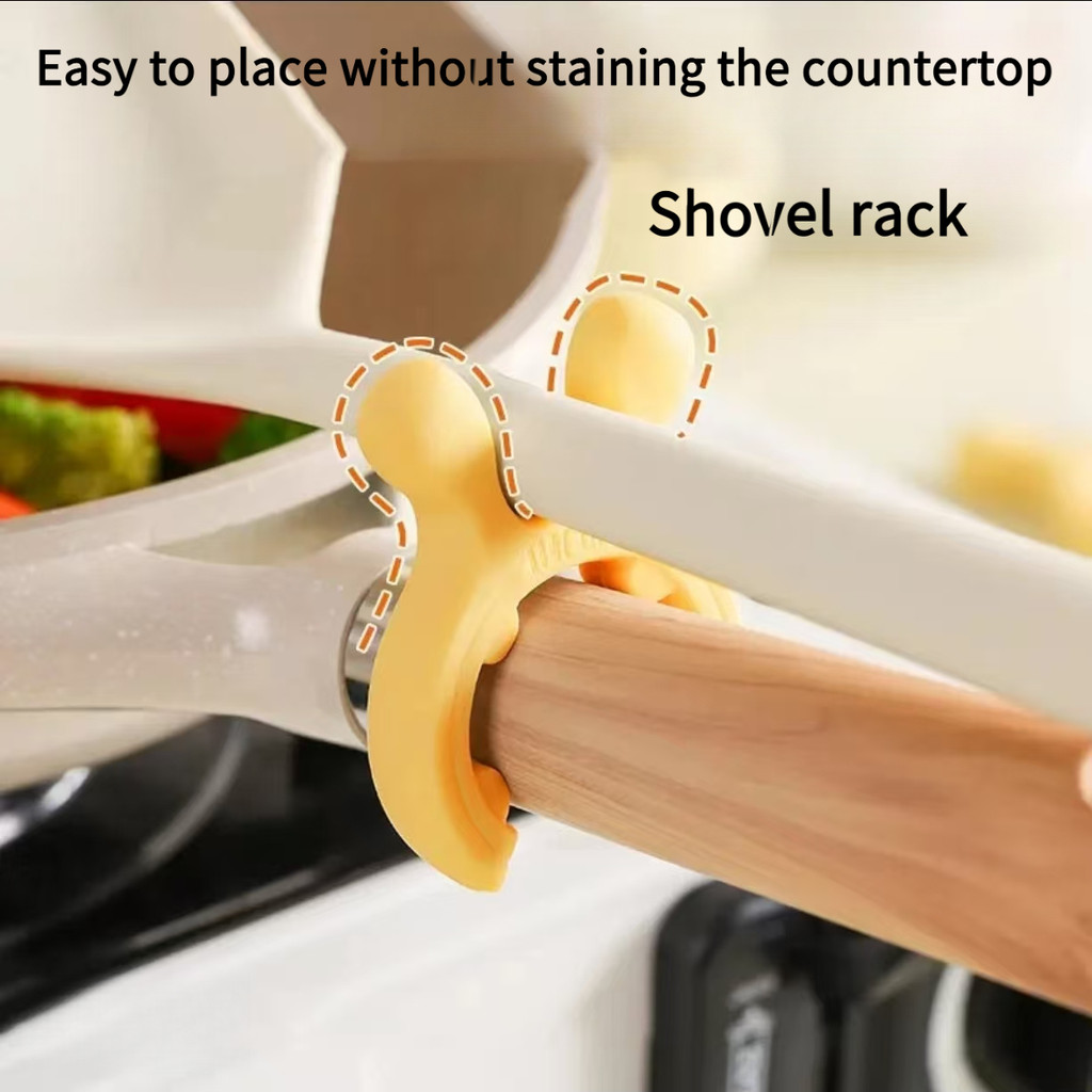 1/2/3pcs ไม้พายซิลิโคนและช้อนผู้ถือลื่น Grip ทนความร้อนออกแบบ Scratch ทนเครื่องครัวเหมาะสําหรับเตาตั