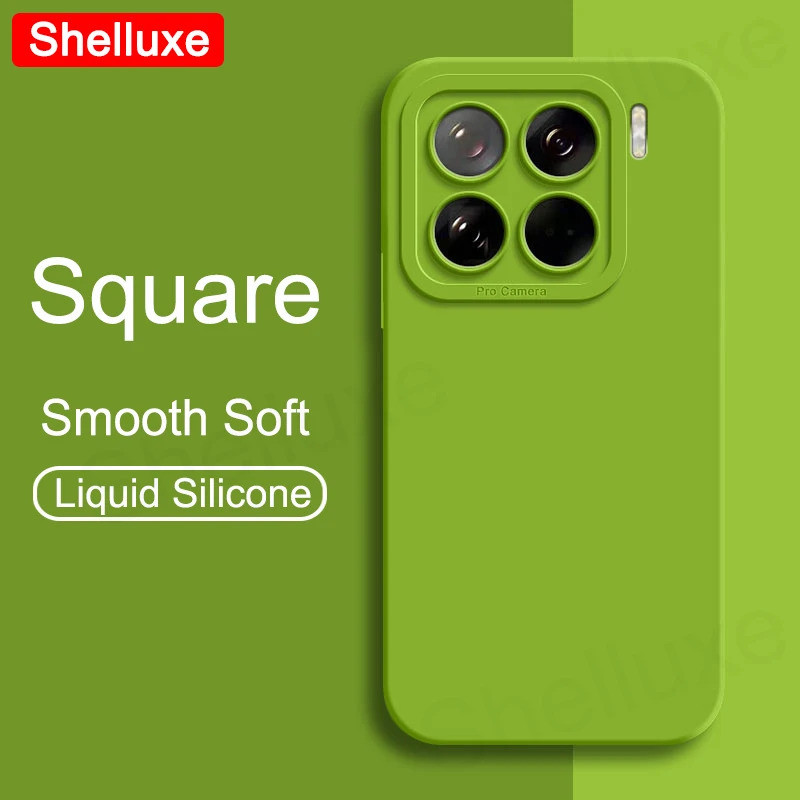 สําหรับ Xiaomi15 กรณี Shelluxe Square ซิลิโคนเหลวสําหรับ Xiaomi Mi15 Mi14 Pro Xiomi 15 14 Ultra กันก