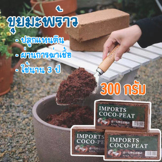 ขุยมะพร้าว Coco Peat ขุยมะพร้าวอัดก้อน ขนาด 300กรัม /1990