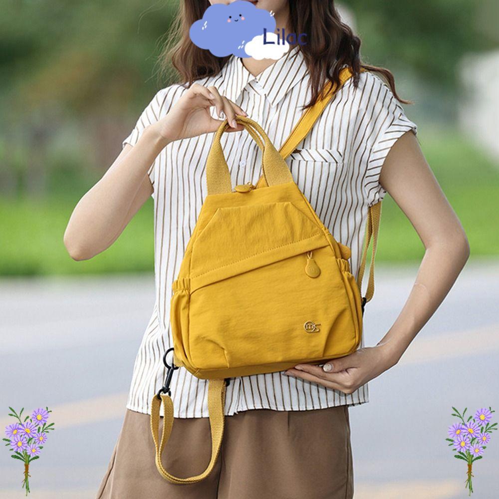 LILAC กระเป๋าเป้สะพายหลังลําลองผู้หญิง,กระเป๋าคาดหน้าอกซิปมัลติฟังก์ชั่น,ผ้าไนลอนความจุขนาดใหญ่กระเป๋าสะพายข้างอเนกประสงค์กิจกรรมกลางแจ้ง