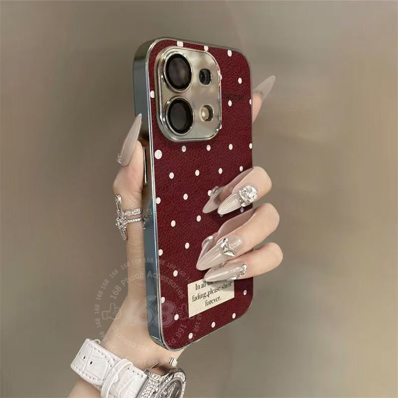 เคส OPPO A6 A5 Pro 5G Case เคสดีไซน์แฟชั่น ลายจุดสีแดง สไตล์อินส์ เคสกันกระแทก กรอบชุบไฟฟ้าหรูหราทันสมัย สำหรับผู้หญิง นักเรียน และสาวๆ