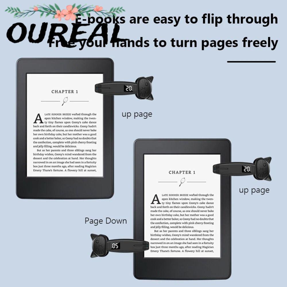 OUREAL Electric Auto Page Turner, Bluetooth-เข้ากันได้กับ Mute Finger Clicking อุปกรณ์, ABS Mini Qui