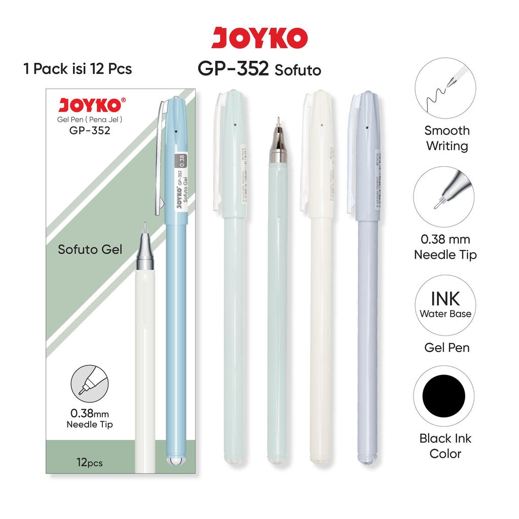 JOYKO ปากกาเจล 1 แพ็ค GP-352 Sofuto Gel 0.38 มม. เนื้อหา 12 ชิ้น