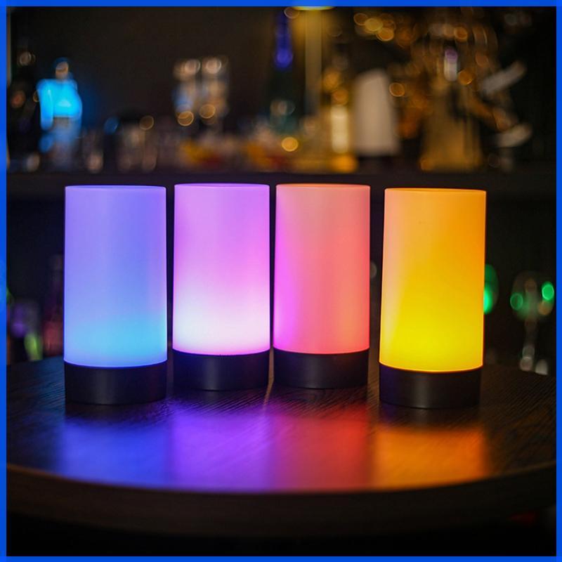 Con โคมไฟตั้งโต๊ะ LED กระบอกไฟกลางคืน LED โคมไฟตั้งโต๊ะสีเครื่องประดับ