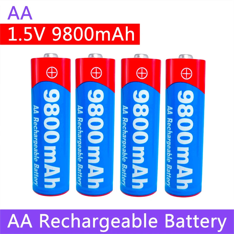 100% original AA 1.5V 9800mAh แบตเตอรี่อัลคาไลน์สําหรับไฟ led ของเล่นกล้องไมโครโฟนแบตเตอรี่