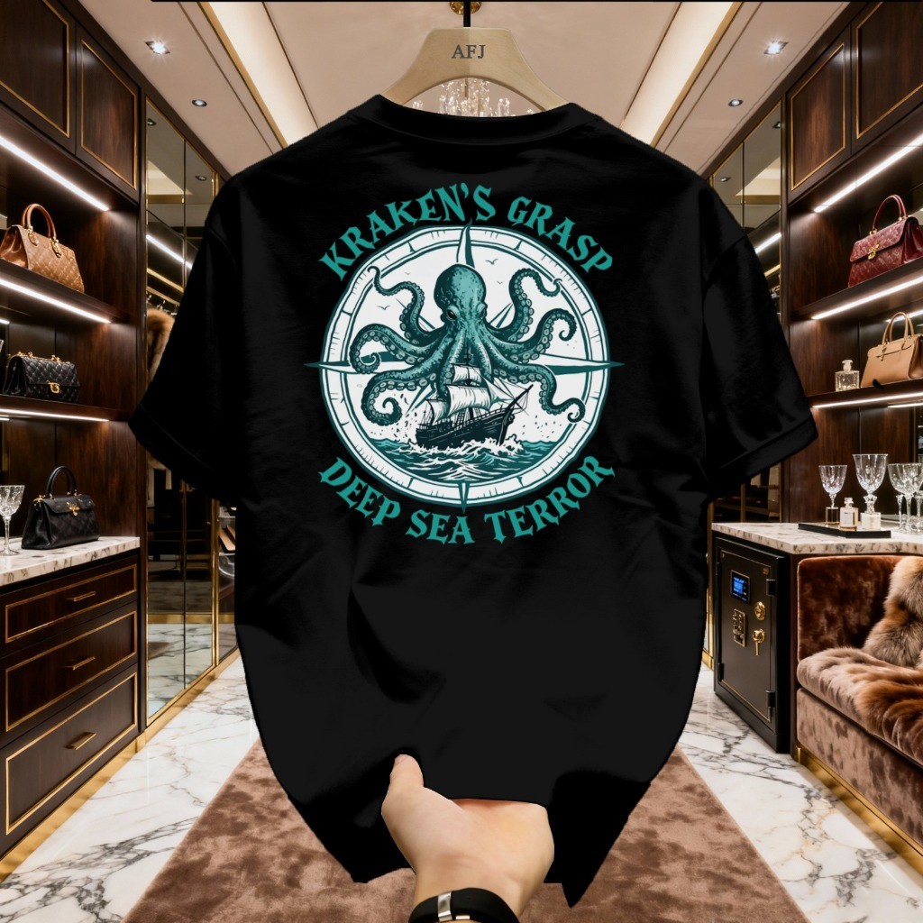 Krakens Grasp Deep Sea Terror เสื้อยืดสําหรับผู้ชายและผู้หญิงคุณภาพพรีเมี่ยมสบายและสมบูรณ์แบบสําหรับ