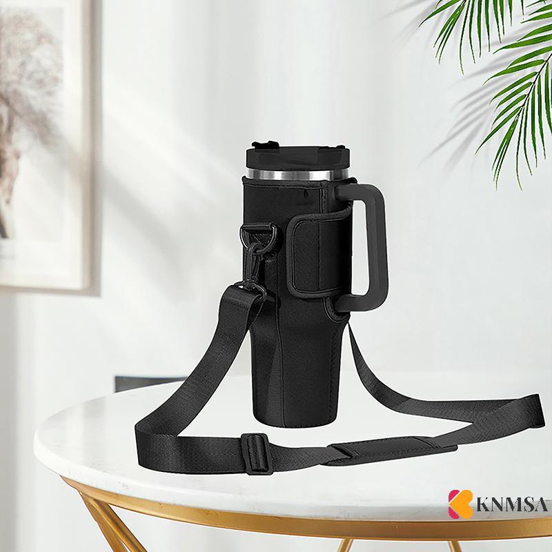 KNMSA] 40oz Fanneck Bag สายสะพายไหล่ปรับได้ถ้วยแก้วแขนสีทึบที่วางขวดสําหรับเดินป่ากลางแจ้ง nicen neckm