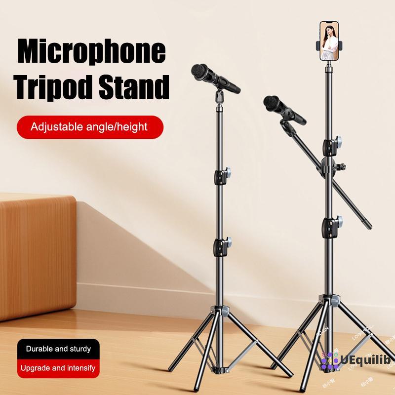 Uequilib ไมโครโฟน Boom ขาตั้งกล้อง 1.7 2.1M Mic ขาตั้งกล้อง Braet 66 ซม.Crossbar Arms พร้อมคลิปและที่วางโทรศัพท์สําหรับใหม่