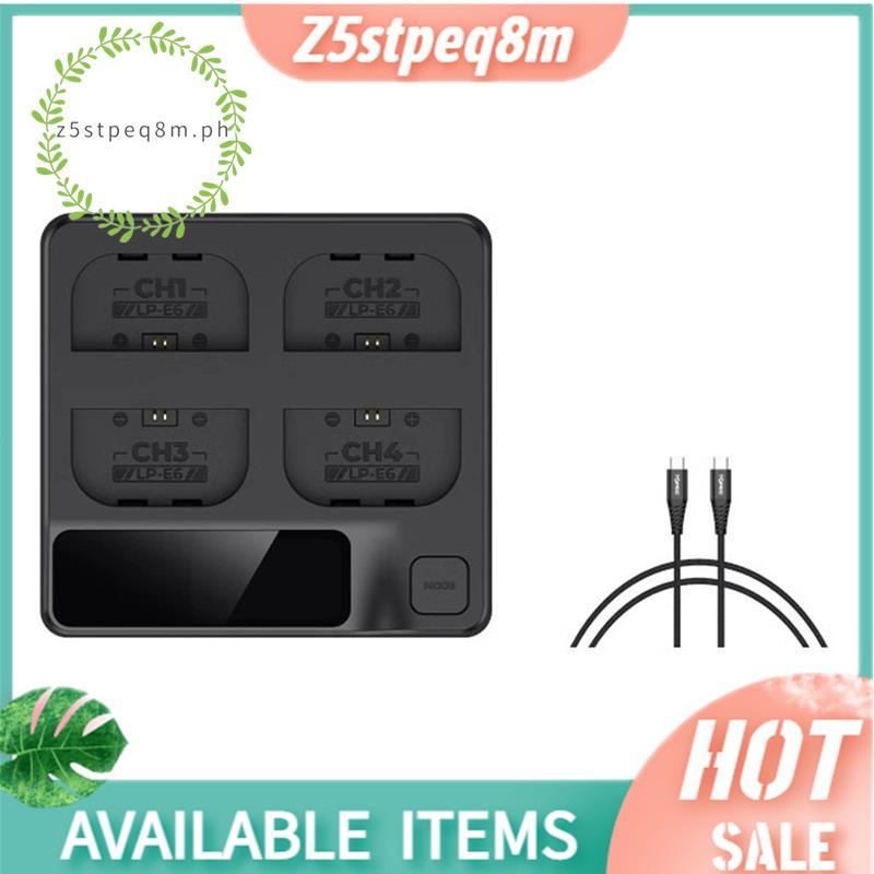 สําหรับ LP-E6 แบตเตอรี่ Charger 4-Slot Fast Charging Real-Time Power Detection เหมาะสําหรับ 5D Mark 