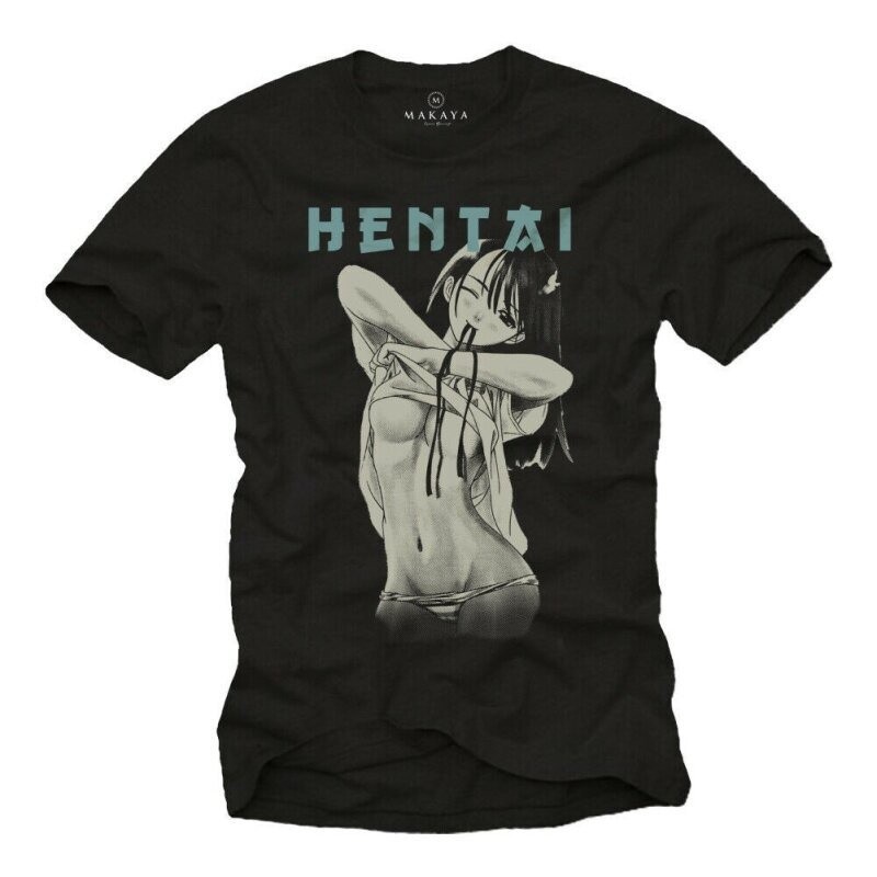 Loose  Cotton Gym Athletic Shirt Manga T-Shirt Men'S Anime Comic Hentai Waifu Senpai Nerd Gamer Men 
