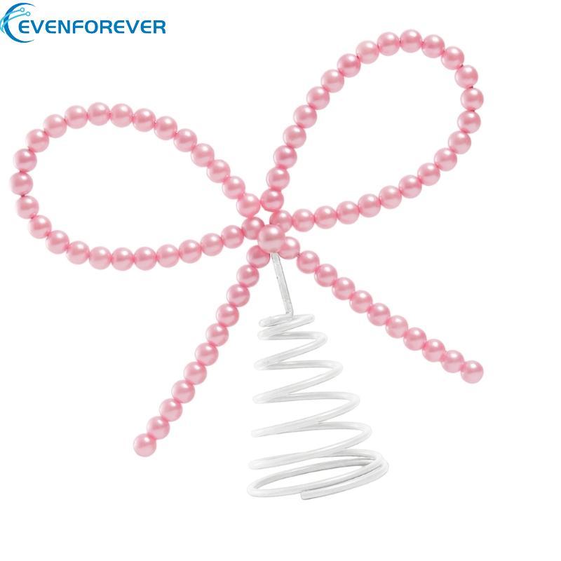 EV Elegant Pearls Bowknot ตกแต่งสําหรับต้นคริสต์มาสวัสดุโลหะ Easy Setups