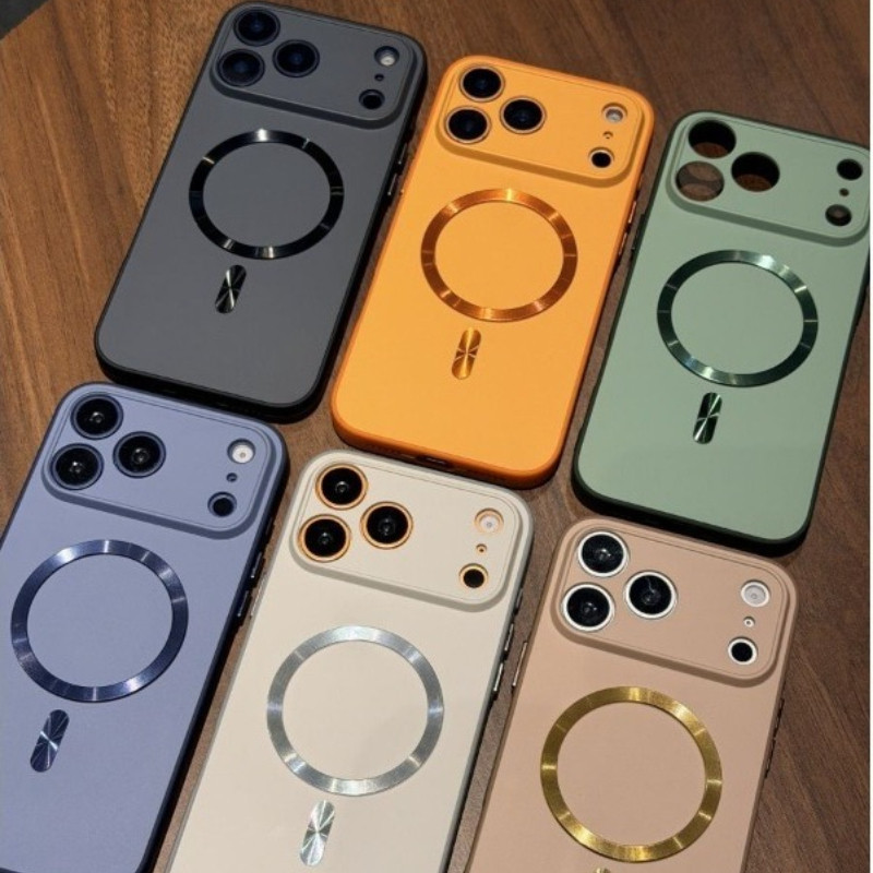 แม่เหล็กสีสันสําหรับ OPPO Reno 15 15F 14 14F 13 13F 12 12F 11 11F 10 Pro 5G 4G หรูหรา Vibrant สีส้มน่ารักธุรกิจไร้สายชาร์จนุ่มกันกระแทกปลอก