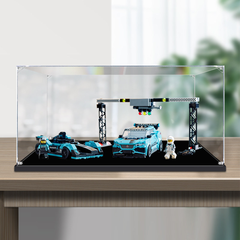 [กล่องแสดงอะคริลิก] กล่องแสดงอะคริลิกโปร่งใสเลโก้เหมาะสําหรับรถสูตรเลโก้จากัวร์ 76898 รูปกล่องกันฝุ่