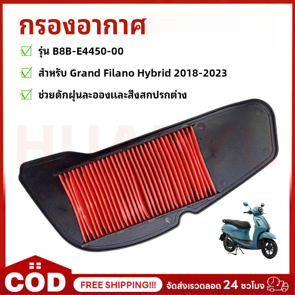 ไส้กรองอากาศ GRAND FILANO HYBRID 2018-2023 ตะแกรงเหล็ก กรองอากาศแกรนด์ฟิลิโน่ไฮบริด (B8B-E4450-00)