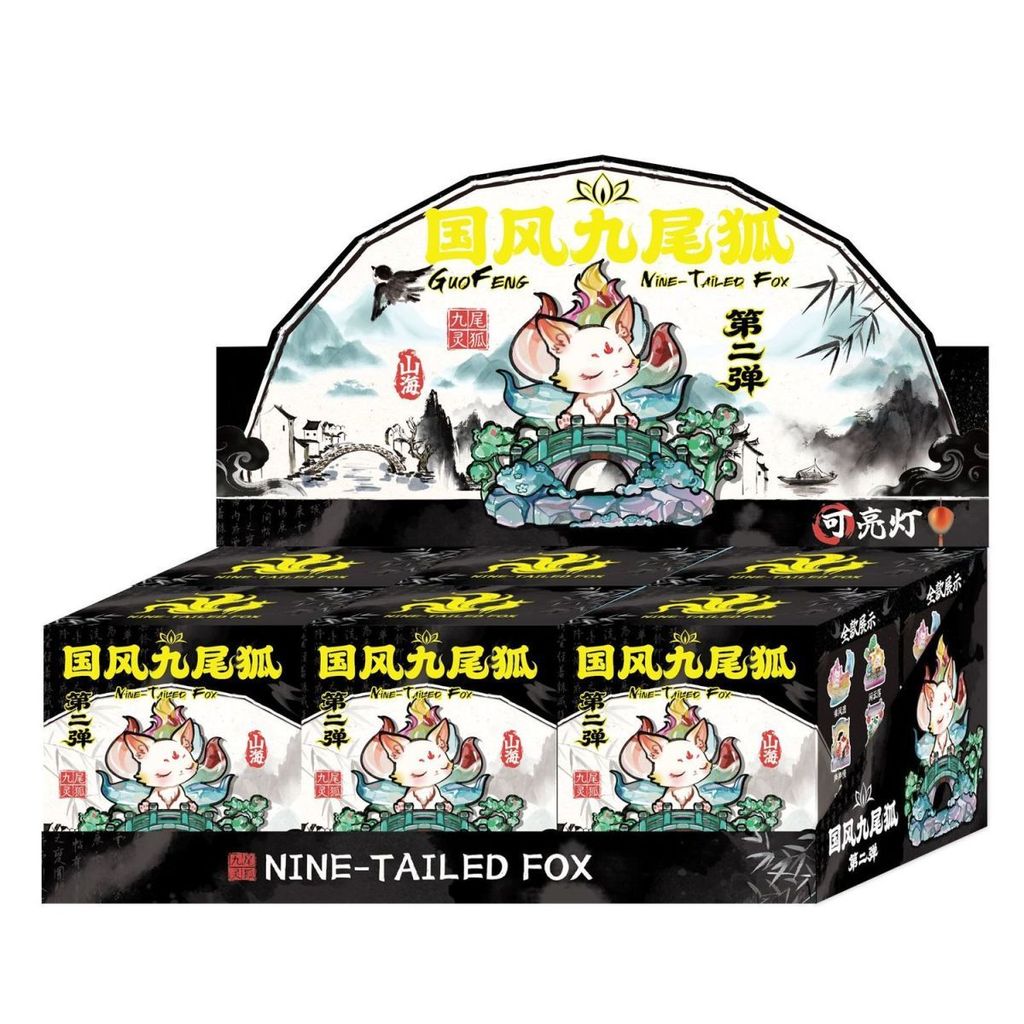 [ทั้งกล่อง 6 รูปแบบ] การ์ตูนสไตล์เก้าหางสุนัขจิ้งจอกตกแต่งบ้านเดสก์ท็อปตกแต่งเรซิน