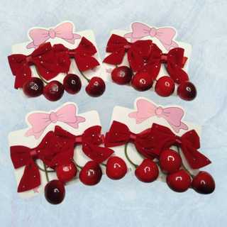  BZ (2pcs / 1pasang) Jepit Rambut Motif Cherry Merah Lucu / Jepit Buah Cherry Korea Viral Anak Dewasa MA-44