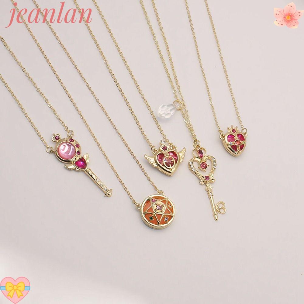 Jeanlan สร้อยคอ จี้คริสตัล โลหะคริสตัล รูปอนิเมะเซเลอร์มูน DIY