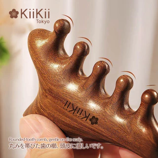 KiiKii หวีผม ไม้จันทน์ทอง หวีไม้ 4 in 1 รุ่นปลา ไม้จริง หวีนวดผม นวดเส้นเมอริเดียน ผมตรงแก้ผมพันกัน