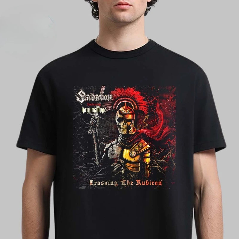 ศิลปะปกเดี่ยวของ Sabaton Ft Nothingmore Crossing The Rubicon วางจำหน่ายวันที่ 12 กันยายน เสื้อยืดแบบ