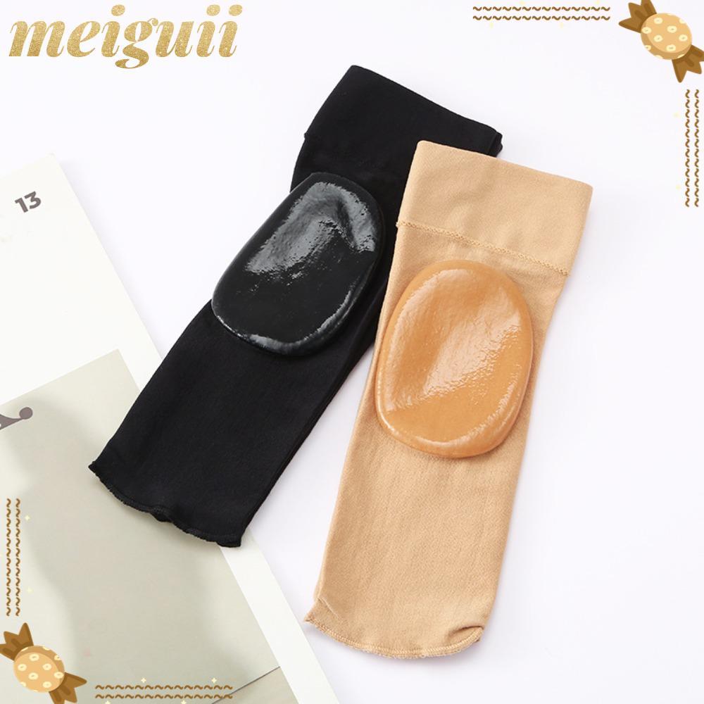 MEIGUII ถุงเท้าผ้าฝ้ายซิลิโคน, Anti Cracked Chapped Moisturizing Spa Heel Protective Cover, Pain Rel